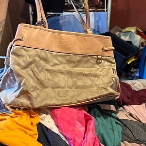 Coach draw string purse